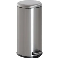 HOMCOM Mülleimer, Ø29,2 x H62,9 cm, Edelstahl, Silber