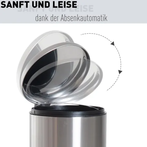 HOMCOM Mülleimer, Ø29,2 x H62,9 cm, Edelstahl, Silber