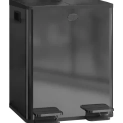 HOMCOM Mülleimer 2 x 20L Abfalleimer aus Edelstahl Mülltrennsystem mit Softclose Deckel, Herausnehmbare Inneneimer, Deodorant-Fächern Treteimer für Wohnung, Schwarz