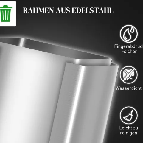 HOMCOM Mülleimer 2 x 20L Abfalleimer aus Edelstahl Mülltrennsystem mit Softclose Deckel, Herausnehmbare Inneneimer, Deodorant-Fächern Treteimer für Wohnung, Silber