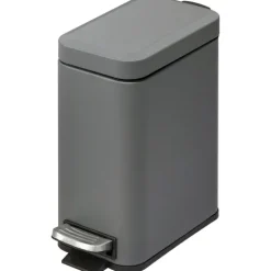 HOMCOM Mülleimer, 29,2 x 14 x 32 cm, Metall, Grau