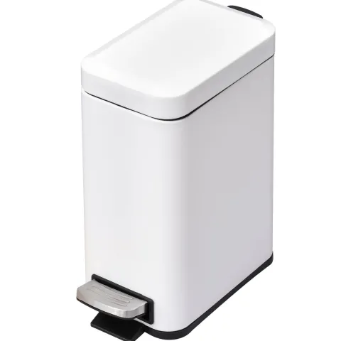 HOMCOM Mülleimer, 29,2 x 14 x 32 cm, Metall, Weiß