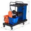 HOMCOM Putzwagen, 111 × 63,3 × 103 cm, PP, Schwarz+Blau
