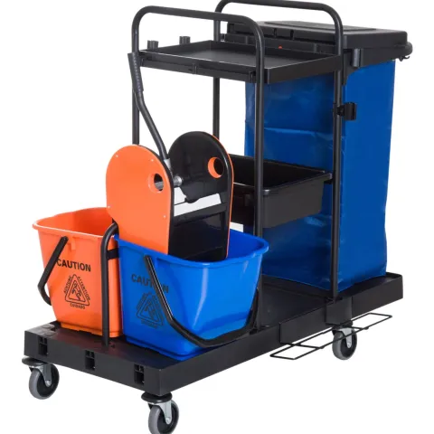 HOMCOM Putzwagen, 111 × 63,3 × 103 cm, PP, Schwarz+Blau