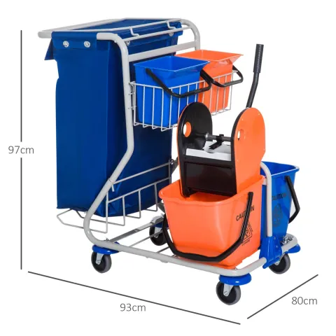 HOMCOM Putzwagen, 93 x 80 x 97 cm, PP, Blau