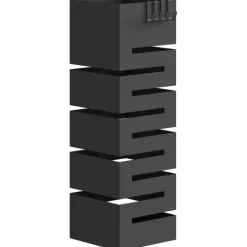 HOMCOM Regenschirmständer aus Metall, Quadratisch Schirmständer, Schirmhalter mit herausnehmbare Wasserauffangschale und 4 Haken, für Eingangsbereich, 15,5 x 15,5 x 49 cm, Schwarz