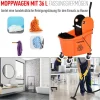HOMCOM Reinigungswagen 36 Liter Fahreimer Putzeimer Wischwagen mit Auswringvorrichtung, Orange, 54 x 41 x 91,5 cm