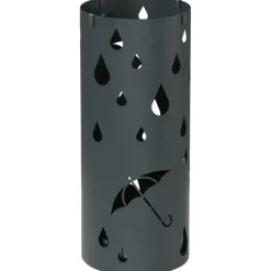 HOMCOM Schirmständer Regenschirmständer mit 4 Haken und abnehmbarer Tropfschale Schirmhalter für Gehstöcke & Regenschirme Stahl Ø17 x 41 cm Dunkelgrau