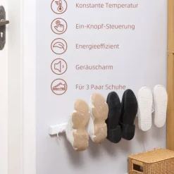HOMCOM Schuhtrockner Elektrisch Schuhheizung Schuhwärmer Wandmontage Stiefeltrockner Trockengestell Schuh Trocknungsgerät für Schuhe, Socken, Handschuhe, Skischuhe