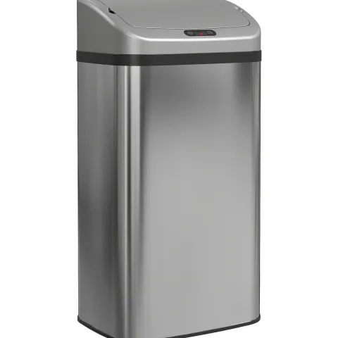 HOMCOM Sensor Mülleimer 48L Edelstahl Automatischer Mülleimer mit Bewegungssensor, Fingerabdruckresistente Abfalleimer Abfallbehälter Müllbehälter für Büro, Schlafzimmer, Küchen Silber