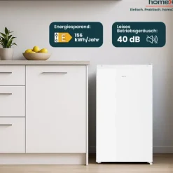 homeX Gefrierschrank Tiefkühlschrank klein 60L Nutzinhalt 4-Sterne Gefrieren Freezer kompakt freistehend weiß