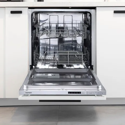 homeX Geschirrspüler vollintegriert Einbauspülmaschine 60 cm 14 Gedecke 5 Programme Aquastop GSEV6014AE