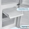 homeX Kühlschrank mit Gefrierfach Kühl-Gefrierkombination freistehend 173 Liter Nutzinhalt 40 dB CFS1110-W weiß