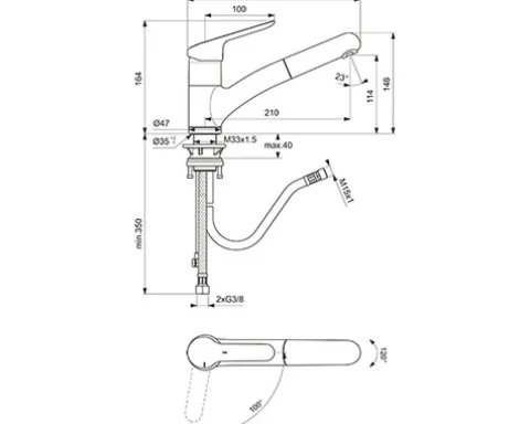 Ideal Standard Küchenarmatur CERAFLEX chrom BC143AA