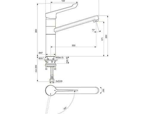 Ideal Standard Küchenarmatur CERAFLEX chrom BC137AA