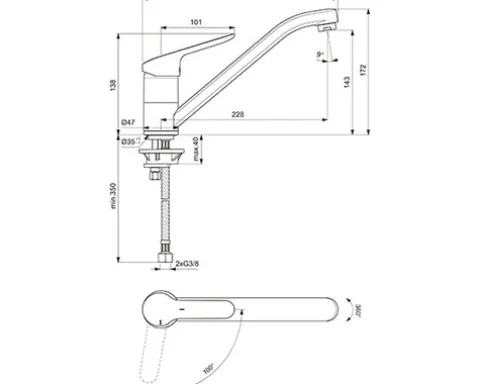 Ideal Standard Küchenarmatur CERAFLEX chrom BC129AA