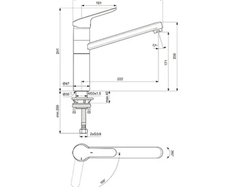 Ideal Standard Küchenarmatur CERAFLEX chrom BC135AA
