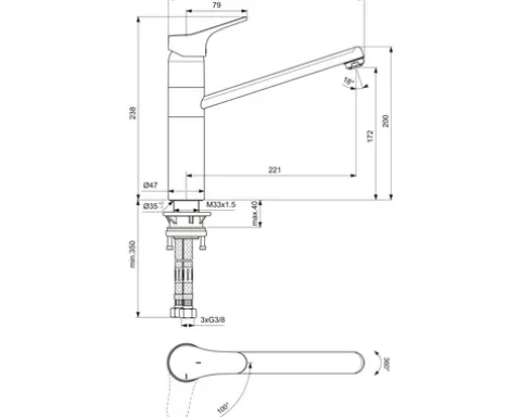 Ideal Standard Küchenarmatur CERAFIT chrom BC140AA