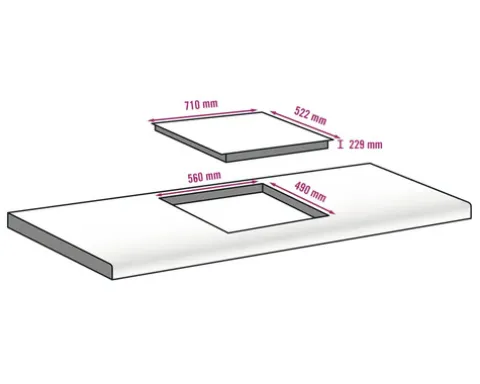 Induktionskochfeld mit Dunstabzug Bosch 71 x 52,2 cm 2 Induktionskochzonen PVQ711H26E