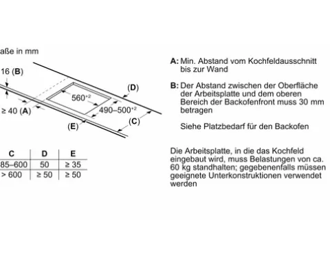 Induktionskochfeld mit Rahmen Bosch 58,3 x 51,3 cm 4 Induktionskochzonen PXX645HC1E