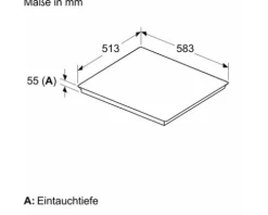 Induktionskochfeld mit Rahmen Bosch 58,3 x 51,3 cm 4 Kochzonen PVS645HB1E