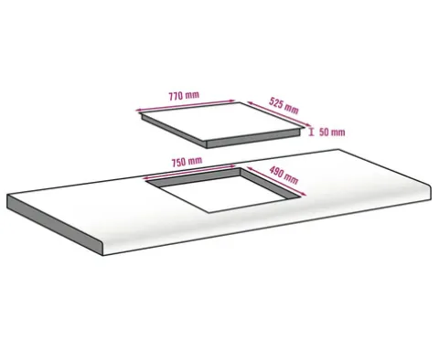 Induktionskochfeld mit Rahmen Amica 77 x 52,5 cm 4 Induktionskochzonen KMI 772 680 E