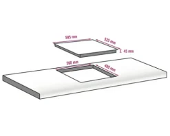 Induktionskochfeld mit Rahmen Amica 59,5 x 52,5 cm 4 Induktionskochzonen KMI 776 760 E HC