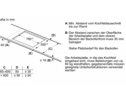Induktionskochfeld mit Rahmen Bosch 80,2 x 52,3 cm 4 Kochzonen PVS845HB1E
