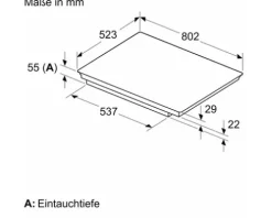 Induktionskochfeld mit Rahmen Bosch 80,2 x 52,3 cm 4 Kochzonen PVS845HB1E