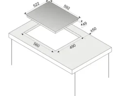 Induktionskochfeld Rahmenlos Amica 592 x 522 mm 4 Kochzonen KMI 776 660 C