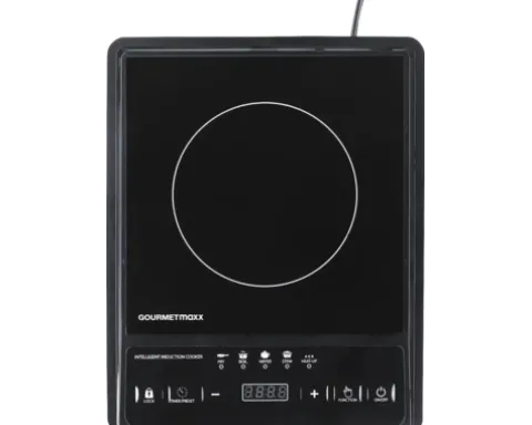 Induktionskochplatte GOURMETmaxx 28 x 35 cm 1 Kochplatte Single-Induktionskochfeld Digital-Display 1500W schwarz
