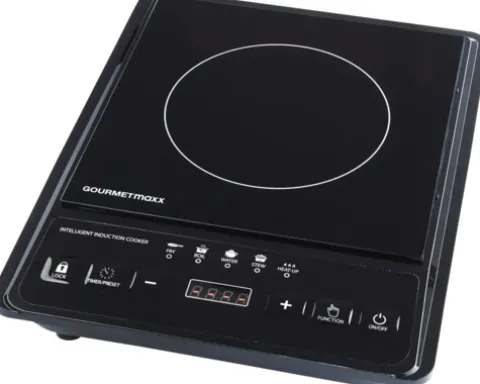 Induktionskochplatte GOURMETmaxx 28 x 35 cm 1 Kochplatte Single-Induktionskochfeld Digital-Display 1500W schwarz