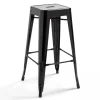 Industrielle Metallhocker Set von 4 43 x 43 x 76 cm - Oviala