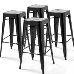 Industrielle Metallhocker Set von 4 43 x 43 x 76 cm - Oviala