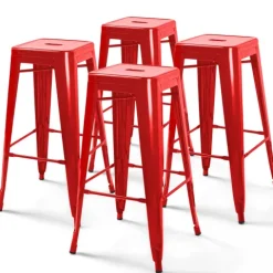 Industrielle Metallhocker Set von 4 43 x 43 x 76 cm - Oviala