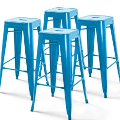 Industrielle Metallhocker Set von 4 43 x 43 x 76 cm - Oviala