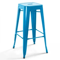 Industrielle Metallhocker Set von 4 43 x 43 x 76 cm - Oviala