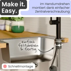 instmaier Cassia Niederdruck Spültischarmatur | Edelstahl| Küchenarmatur mit herausziebarem Auslauf