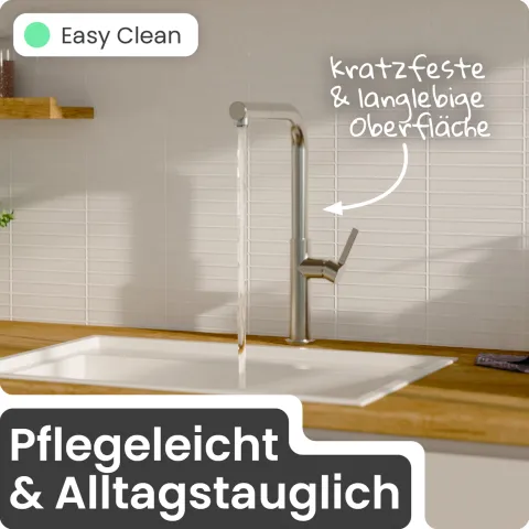 instmaier Cassia Niederdruck Spültischarmatur | Edelstahl| Küchenarmatur mit herausziebarem Auslauf