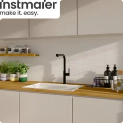 instmaier Cassia Spültischarmatur | schwarz matt | Küchenarmatur mit herausziebarem Auslauf