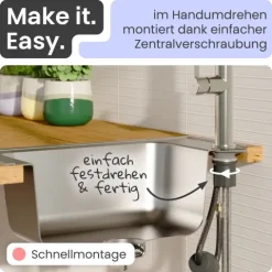 instmaier Cassia Spültischarmatur | Edelstahl| Küchenarmatur mit herausziebarem Auslauf