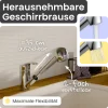 instmaier Küchenarmatur Elena | Ausziehbare Brause | Wasserhahn Küche mit 2 Funktionen | Spültischarmatur Chrom | 360° schwenkbar | mit Zentralverschraubung