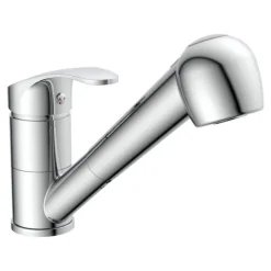 instmaier Küchenarmatur Elena | Ausziehbare Brause | Wasserhahn Küche mit 2 Funktionen | Spültischarmatur Chrom | 360° schwenkbar | mit Zentralverschraubung
