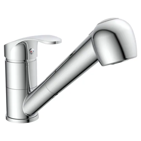 instmaier Küchenarmatur Elena | Ausziehbare Brause | Wasserhahn Küche mit 2 Funktionen | Spültischarmatur Chrom | 360° schwenkbar | mit Zentralverschraubung