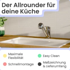 instmaier Küchenarmatur Elena | Ausziehbare Brause | Wasserhahn Küche mit 2 Funktionen | Spültischarmatur Chrom | 360° schwenkbar | mit Zentralverschraubung