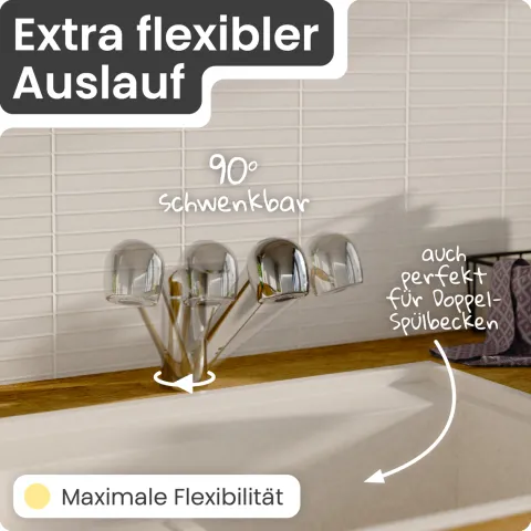 instmaier Küchenarmatur Elena | Ausziehbare Brause | Wasserhahn Küche mit 2 Funktionen | Spültischarmatur Chrom | 360° schwenkbar | mit Zentralverschraubung