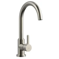 instmaier Küchenarmatur Leona | 360° schwenkbar | Wasserhahn Küche | Spültischarmatur Edelstahlfarben | Hoher Auslauf | mit Zentralverschraubung