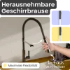 instmaier Küchenarmatur Nova | Flexible Geschirrbrause | Wasserhahn Küche mit 2 Funktionen | Spültischarmatur Graphit / Schwarz | 360° schwenkbar | mit Zentralverschraubung