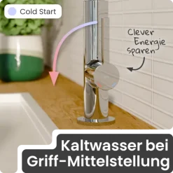 instmaier Küchenarmatur Nova | Flexible Geschirrbrause | Wasserhahn Küche mit 2 Funktionen | Spültischarmatur Chrom / Schwarz | 360° schwenkbar | mit Zentralverschraubung