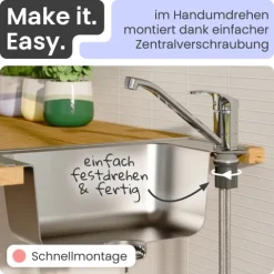 instmaier Küchenarmatur Vera | 360° schwenkbar | Wasserhahn Küche | Spültischarmatur Chrom | mit Zentralverschraubung